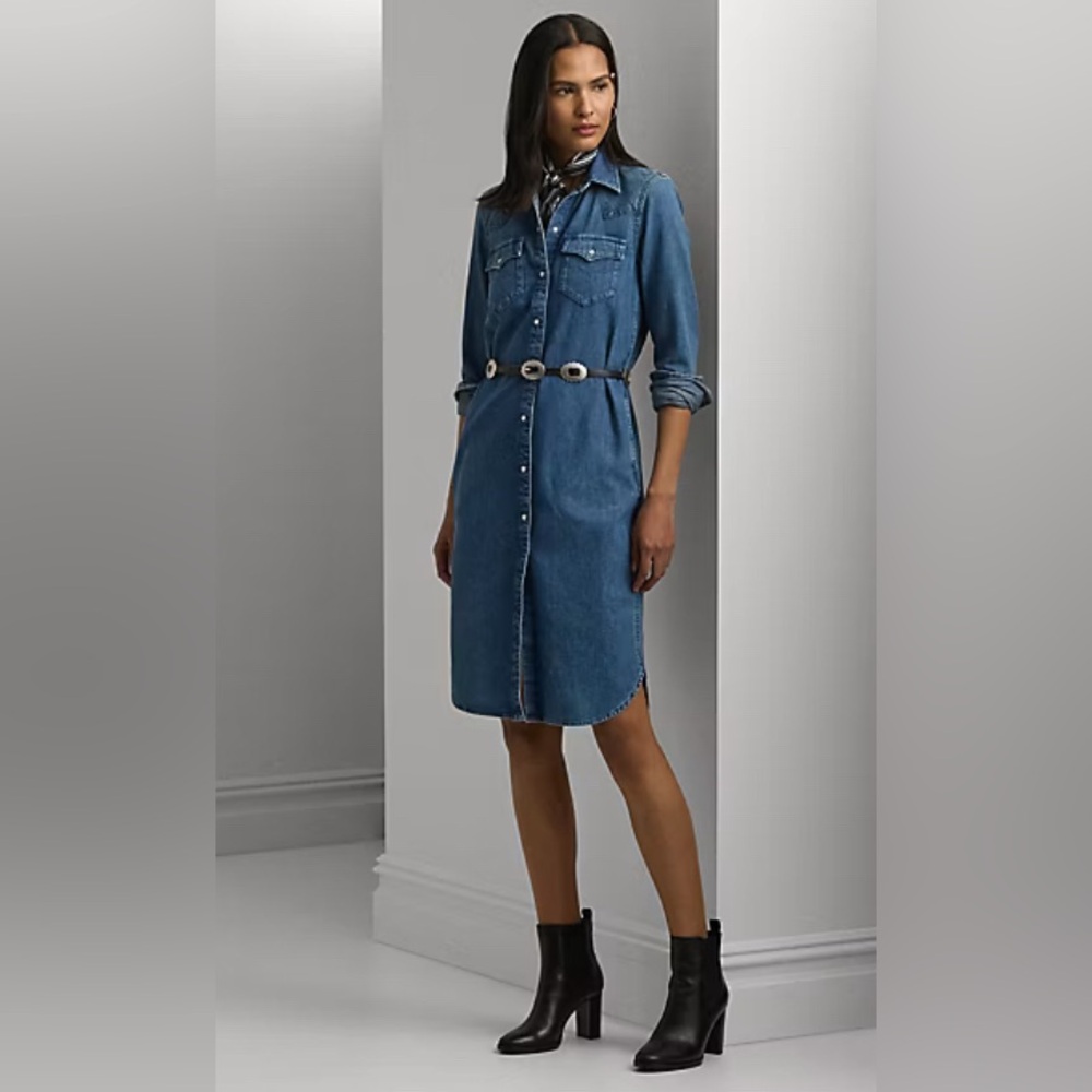 Lauren Ralph Lauren Belted Denim Shirtdress